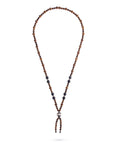 Load image into Gallery viewer, Mala necklace in silver, matte onyx, enamel, black spinels and wood