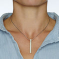 Load image into Gallery viewer, Silver and black diamond GM line pendant