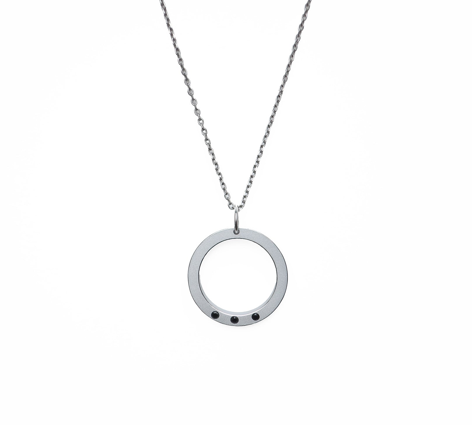 H necklace 3 black diamonds and anodized aluminum – Singularity Galleries