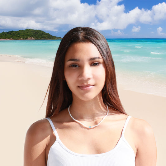 Collier Perles Lagon Bleu Royal