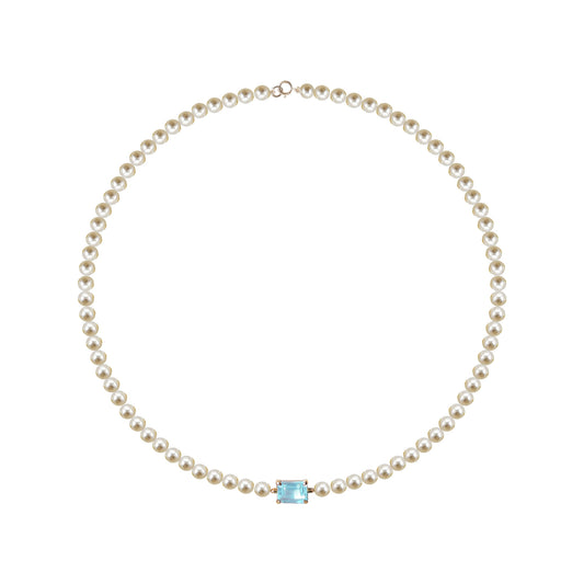 Collier Perles Lagon Bleu Royal