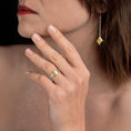 Load image into Gallery viewer, Bague Héméra en argent, feuille d'or et email grand feu
