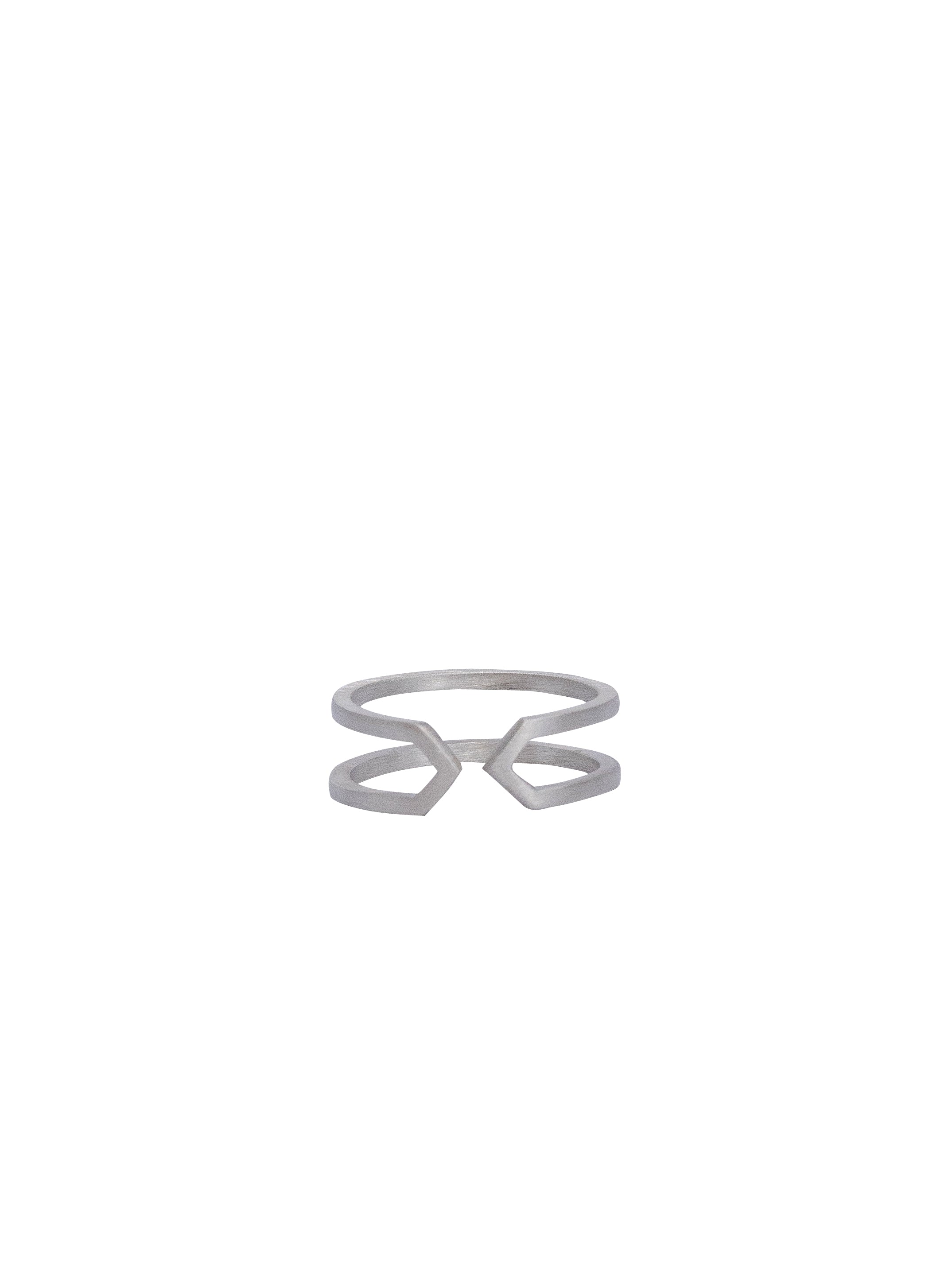 Bague fine Dualité argent satiné
