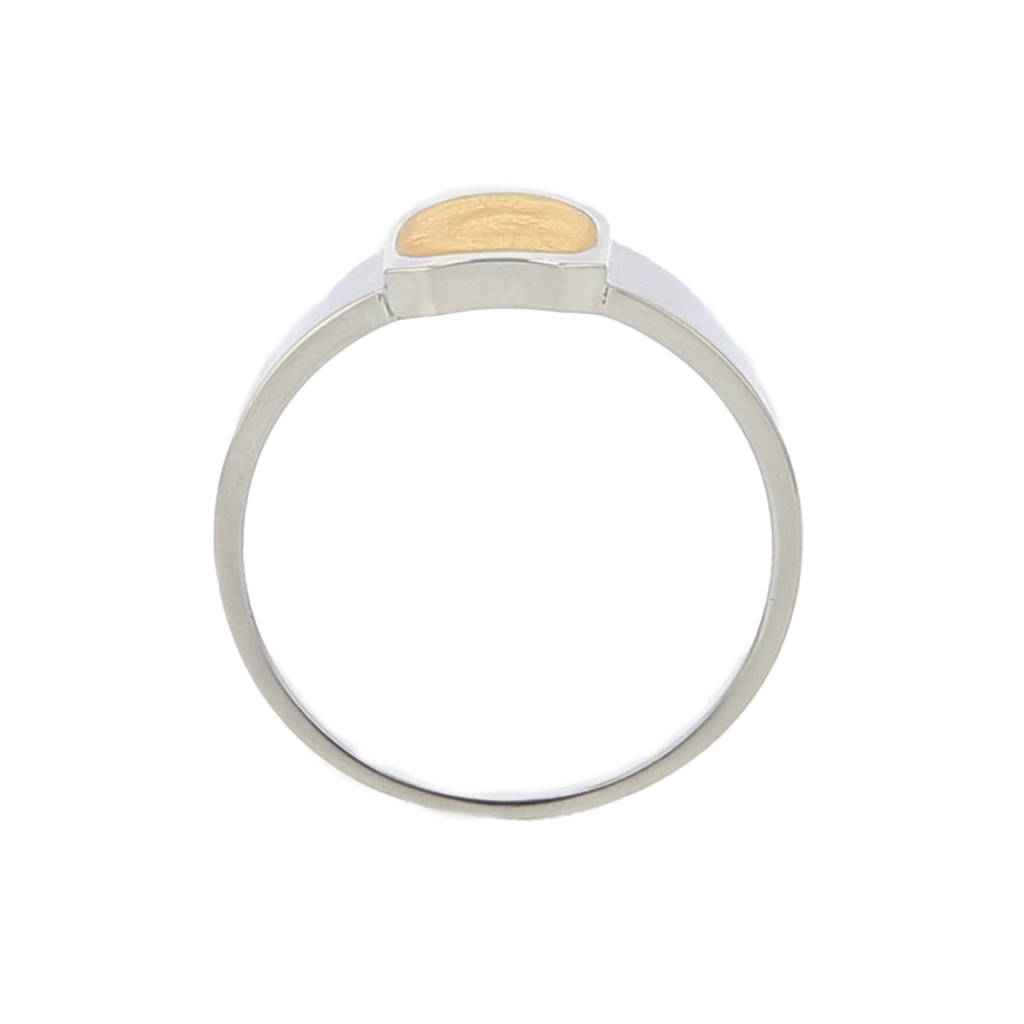 Bague Héméra en argent, feuille d'or et email grand feu