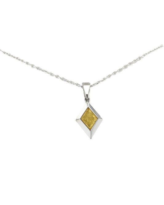 Collier Inti en argent, feuille d'or et email grand feu