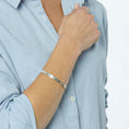 Load image into Gallery viewer, Silver claw bangle with 3 black diamonds
