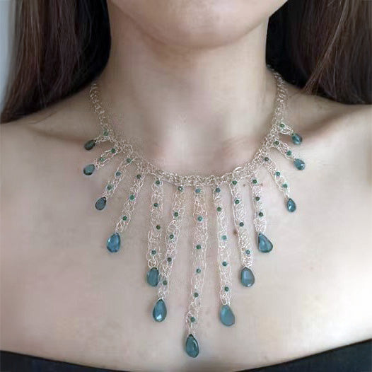 Collier Club 55 en argent et topazes