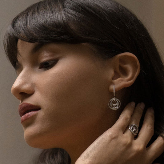 Mono boucle d'oreille Audace or blanc et diamants