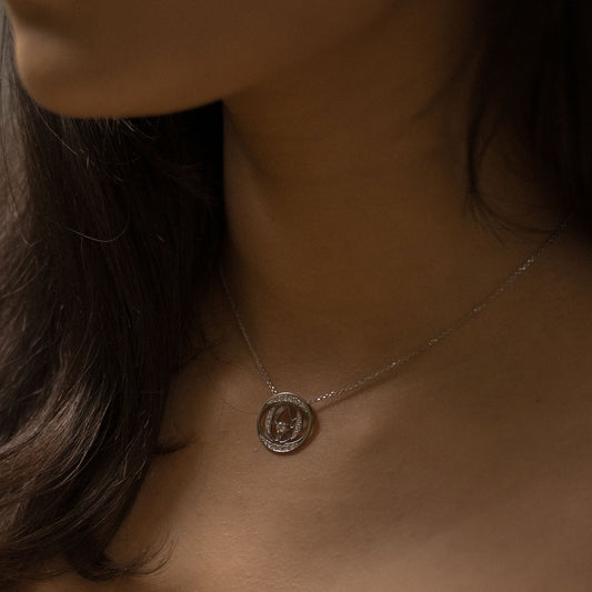 Collier Audace or blanc et diamants