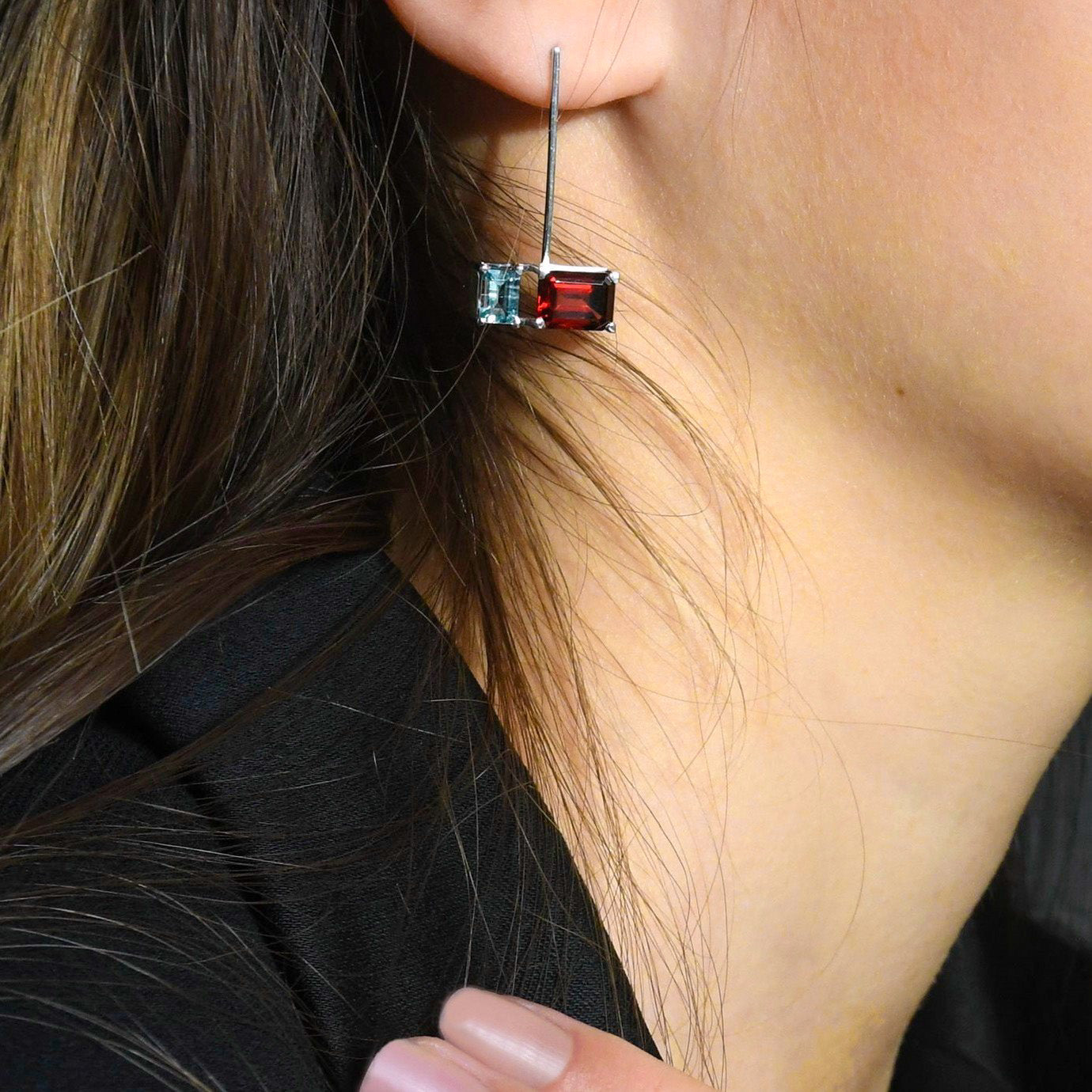 Boucles d'oreilles Miroir red