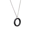 Charger l'image dans la visionneuse de la galerie, Collier H 3 diamants blancs et aluminium anodisé noir
