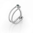 Load image into Gallery viewer, Teal Blue and Silver Diamond Switch Ring
