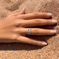 Load image into Gallery viewer, Teal Blue and Silver Diamond Switch Ring

