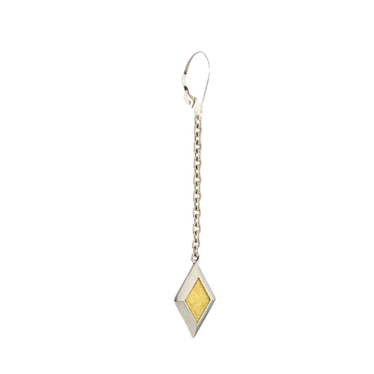 Boucle d'oreille Prabha argent, feuille d'or et email grand feu