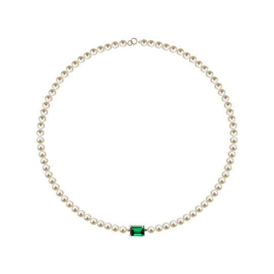 Collier Perles Lagon Emeraude Royal