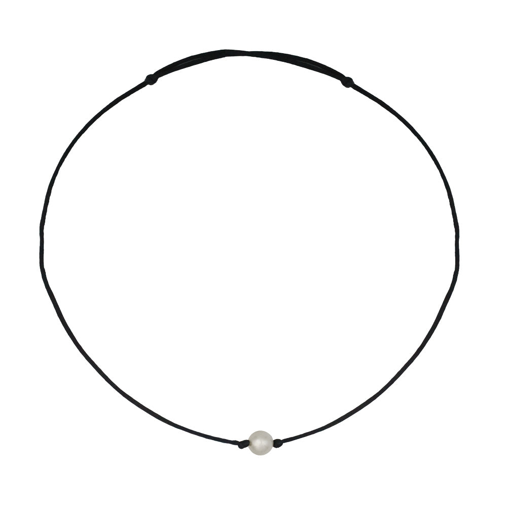 Collier perle blanche seule – Singularity Galleries