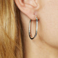 Load image into Gallery viewer, Single silver and black diamond Bulle earring
